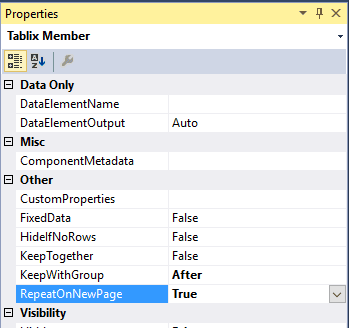 SSRS - Repeat Page Headers on Every Page