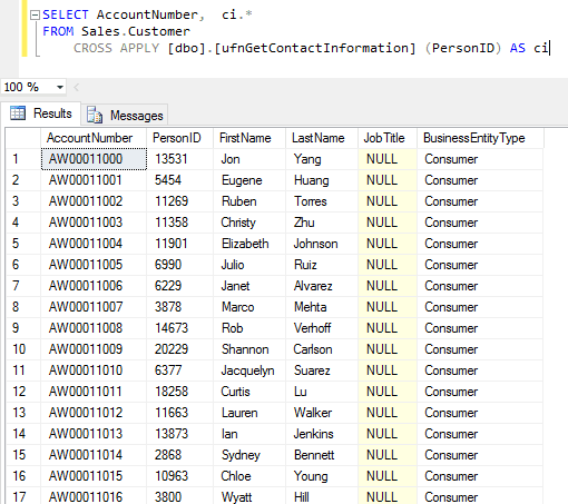 SQL CROSS APPLY Statement | PTR