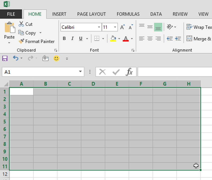 Selecting cells in Excel | PTR
